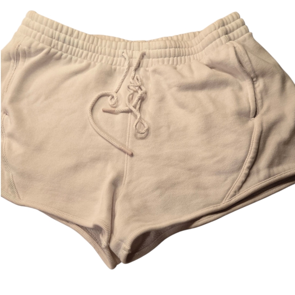PINK Victoria's Secret White Drawstring Sweat Shorts Size Small